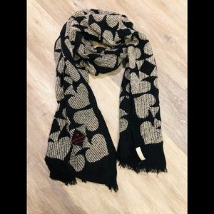 Kate Spade black and white logo scarf
